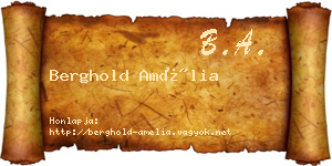 Berghold Amélia névjegykártya